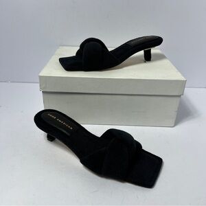 Good American Women's Black Terry Kickstand Low Heel Shoes Sandals Size 7.5